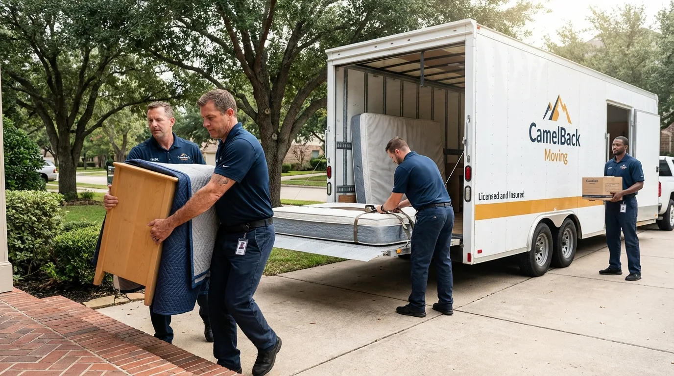 Crew loading residential truck for cross-state move from Chickamauga, GA