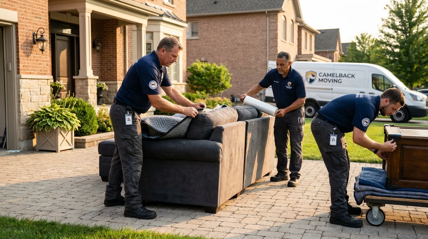 Large estate moving crew wrapping furniture in Chickamauga, GA